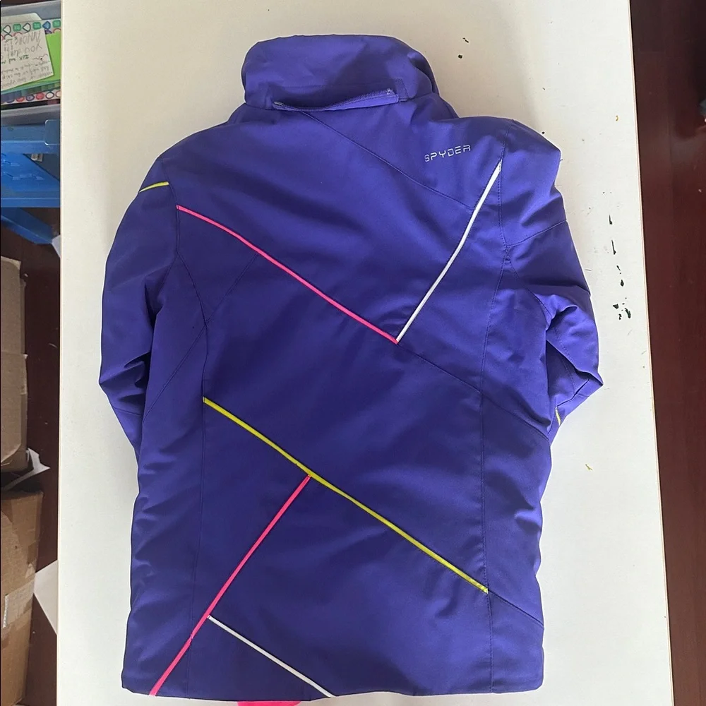 Spyder ski Girls' Purple Jacket with Pink Cuff Accents